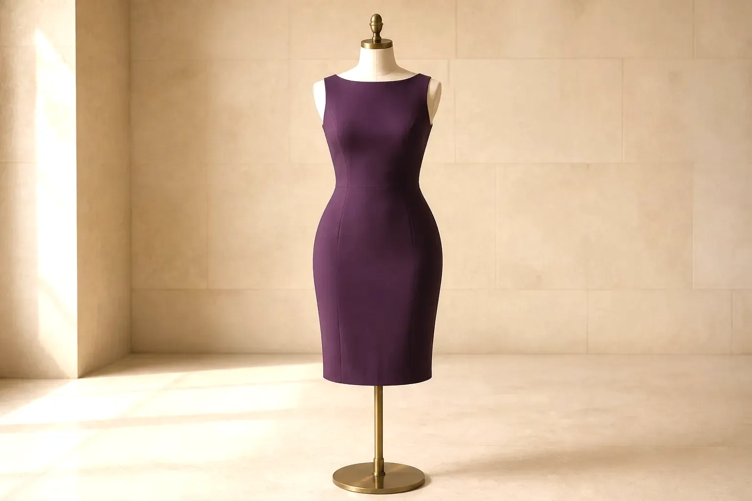 Dress form with pear proportions, hip wider than bust
