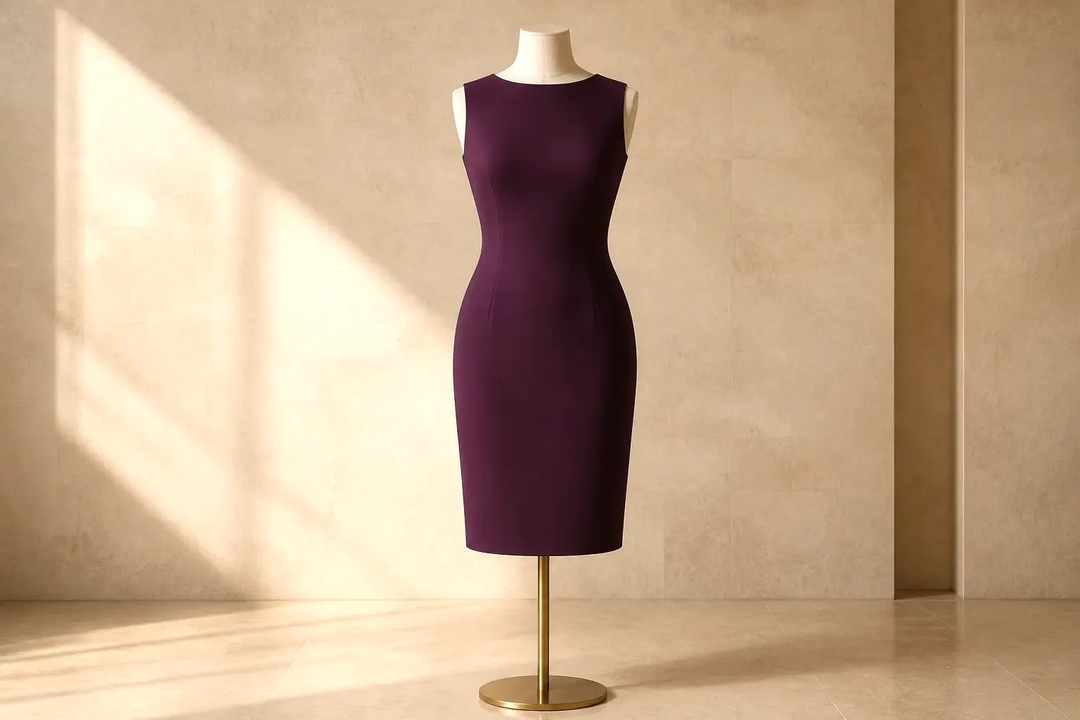 Dress form with rectangle proportions, balanced bust and hip with a waist about fifteen percent narrower